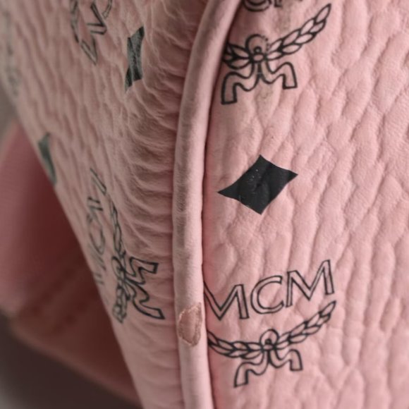 MCM Stark Side Stud Medium Backpack in Pink Visetos Canvas - Picture 3 of 6